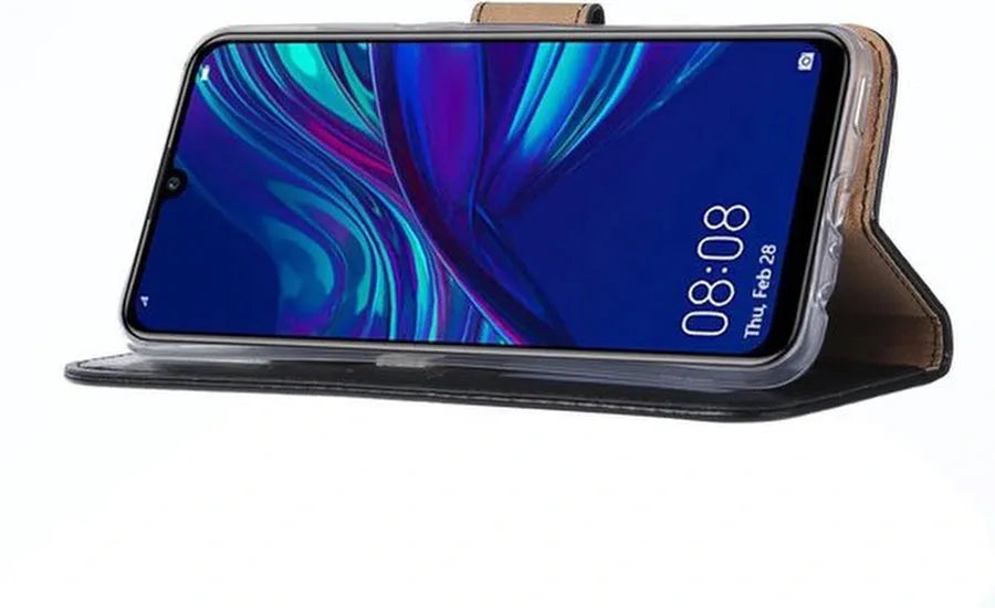 Huawei P Smart Plus 2019 Hoesjes – Bookcase Portemonnee Hoes – Pasjeshouder – Magneetsluiting – Zwart-Ilumina Benelux