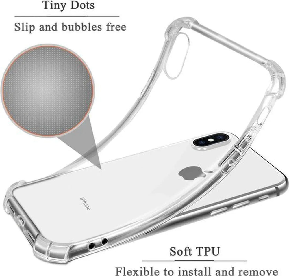 iPhone Xr Hoesjes – Hybride Backcover – Schokbestendig – 2x Gehard Glas Screenprotector – Transparant-Ilumina Benelux