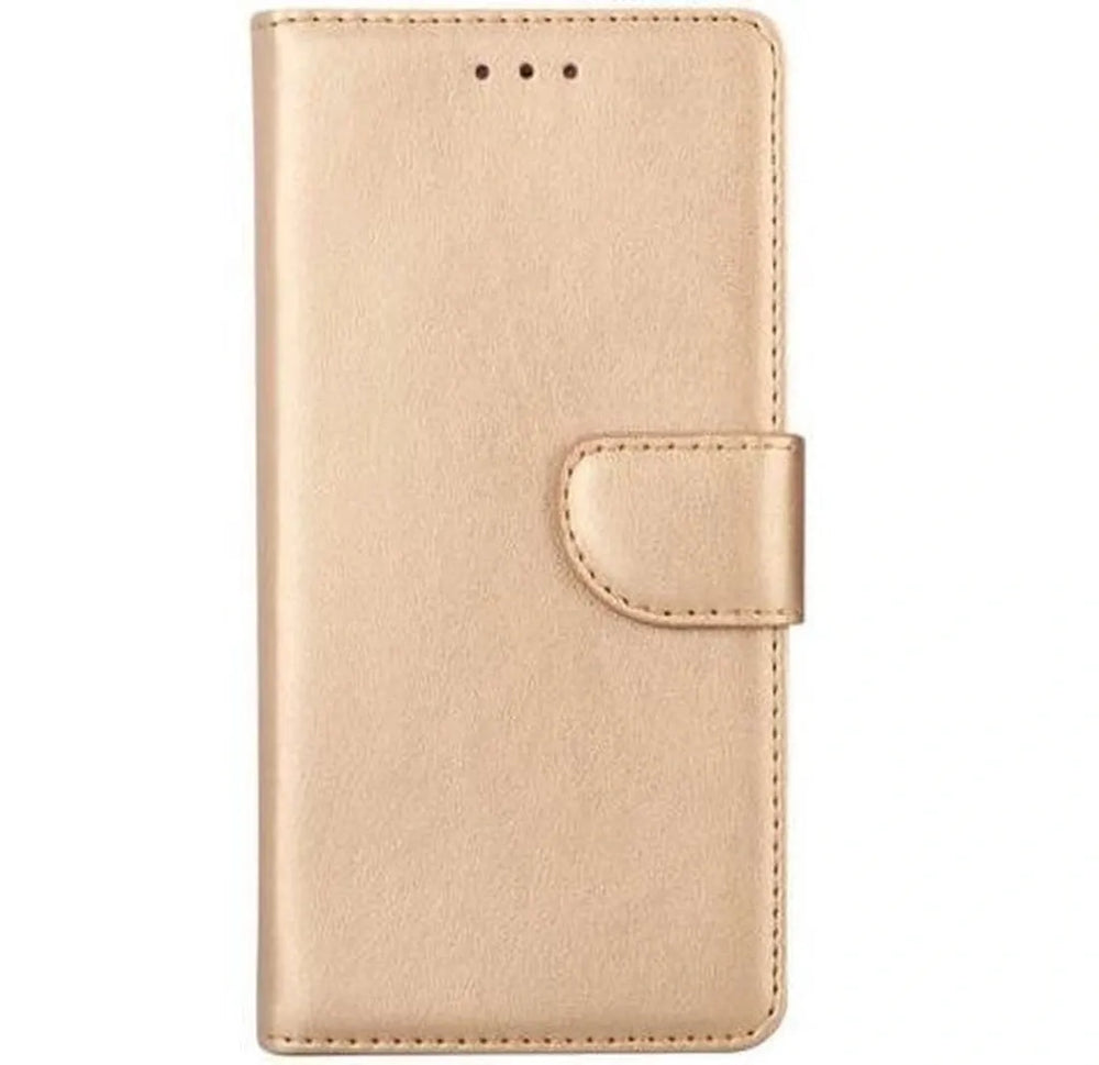 Huawei P20 Lite Hoesjes – Portemonnee Bookcase – Pasjeshouder – Magneetsluiting – Goud-Ilumina Benelux