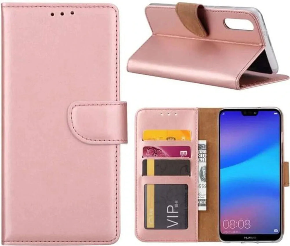 Huawei P20 Pro Hoesjes – Portemonnee Hoes – Pasjeshouder – Magneetsluiting – Roségoud-Ilumina Benelux