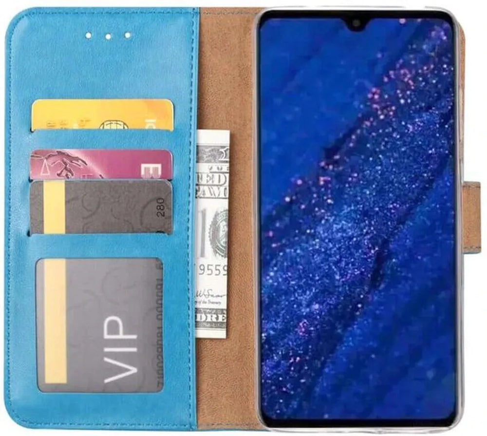 Huawei Mate 20 Lite Hoesjes – Bookcase Portemonnee Hoes – Pasjeshouder – Magneetsluiting – Turquoise-Ilumina Benelux