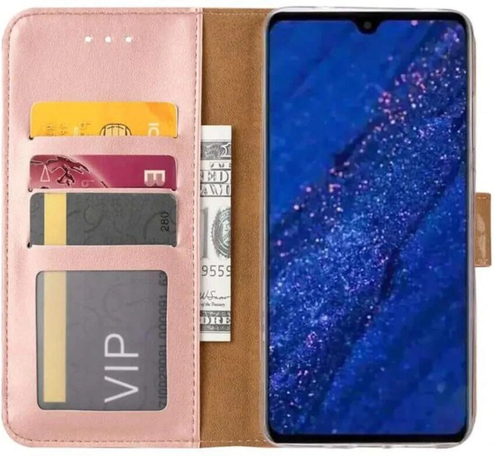 Huawei Mate 20 Lite Hoesjes – Bookcase Portemonnee – Pasjeshouder – Magneetsluiting – Roségoud-Ilumina Benelux
