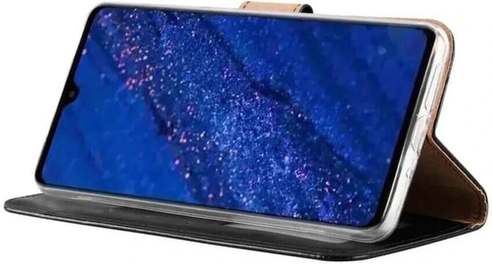 Huawei Mate 20 Hoesjes – Portemonnee Hoes – Bookcase – Pasjeshouder – Zwart-Ilumina Benelux