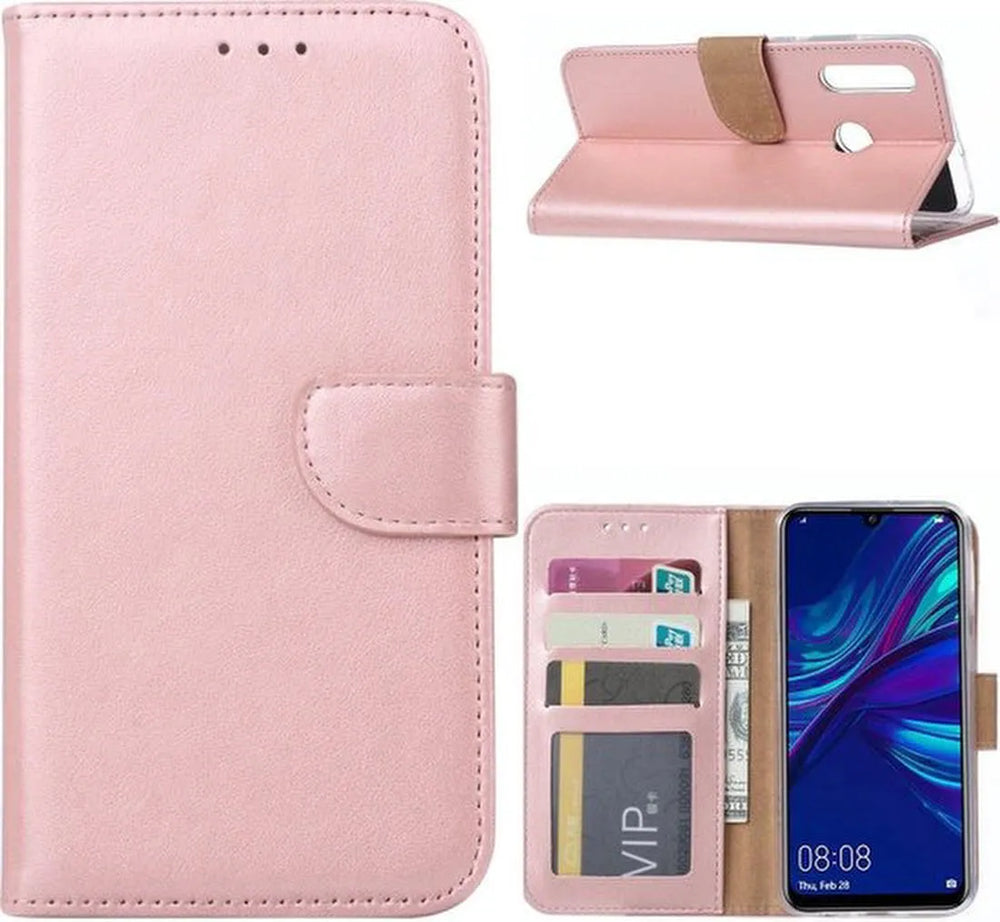 Huawei P Smart 2019 Hoesjes – Portemonnee Hoes – Pasjeshouder – Magneetsluiting – Roségoud-Ilumina Benelux