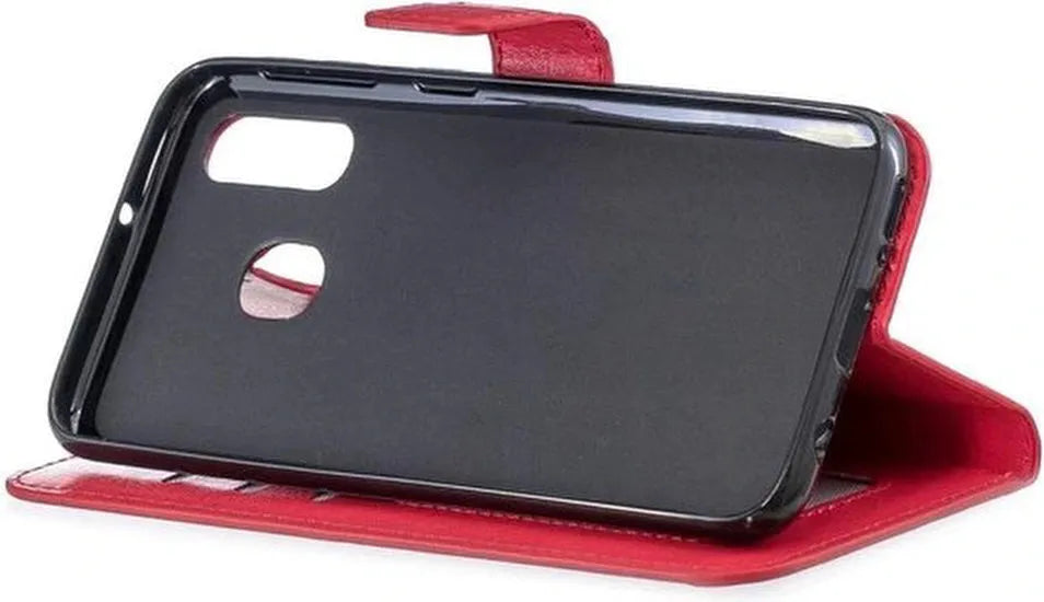 Huawei P30 Lite Hoesjes – Portemonnee Hoes – Pasjeshouder – Magneetsluiting – Rood-Ilumina Benelux