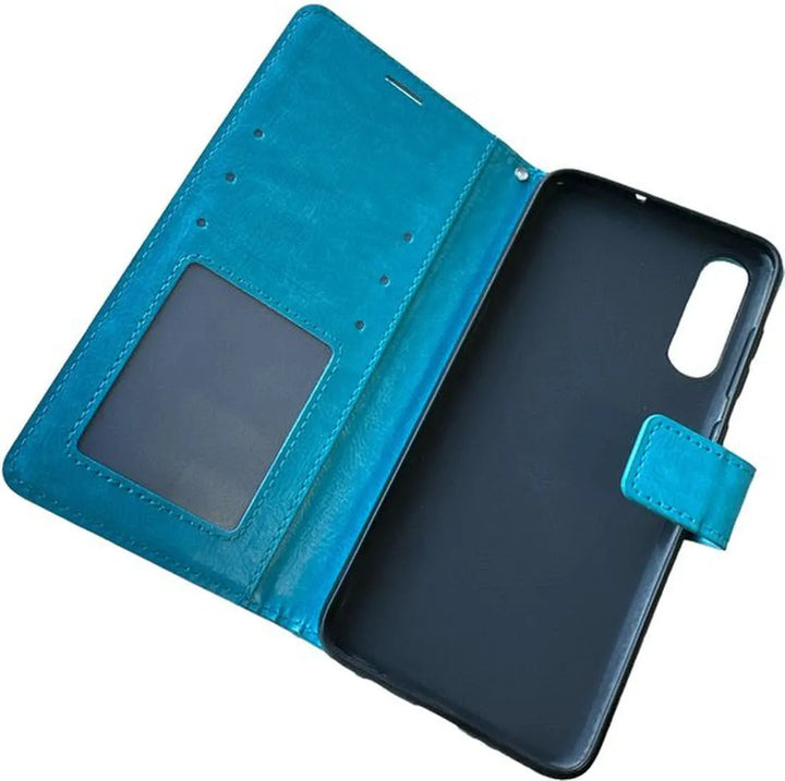 Huawei P30 Hoesjes – Portemonnee Hoes – Bookcase – Magneetsluiting – Turquoise-Ilumina Benelux