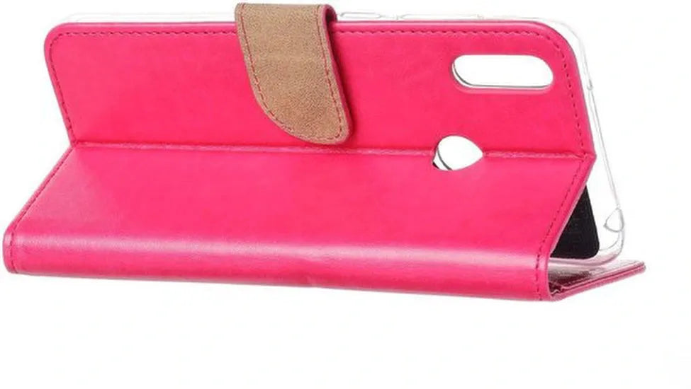 Huawei Y7 2019 Hoesjes – Portemonnee Hoes – Pasjeshouder – Magneetsluiting – Roze-Ilumina Benelux