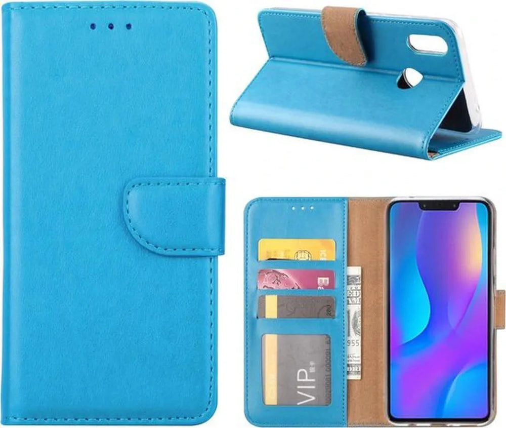 Huawei P Smart Plus 2018 Hoesjes – Portemonnee Hoes – Pasjeshouder – Magneetsluiting – Turquoise-Ilumina Benelux