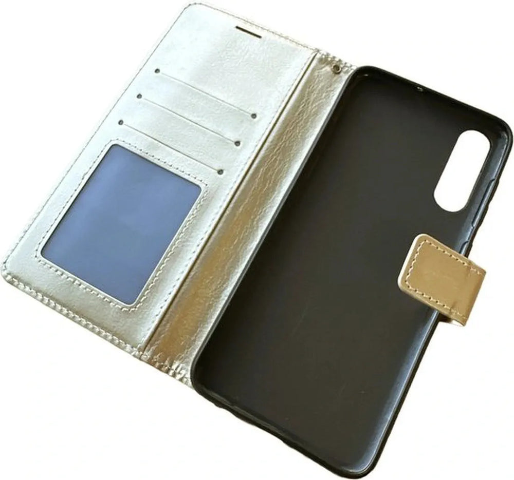Huawei P30 Hoesjes – Portemonnee Hoes – Pasjeshouder – Magneetsluiting – Goud-Ilumina Benelux