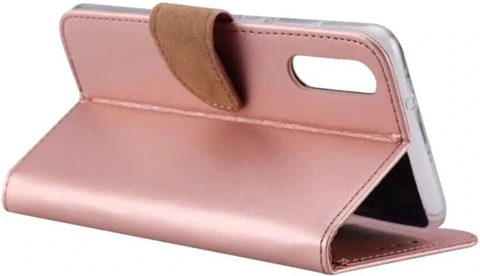 Huawei P20 Hoesjes – Portemonnee Hoes – Pasjeshouder – Magneetsluiting – Roségoud-Ilumina Benelux