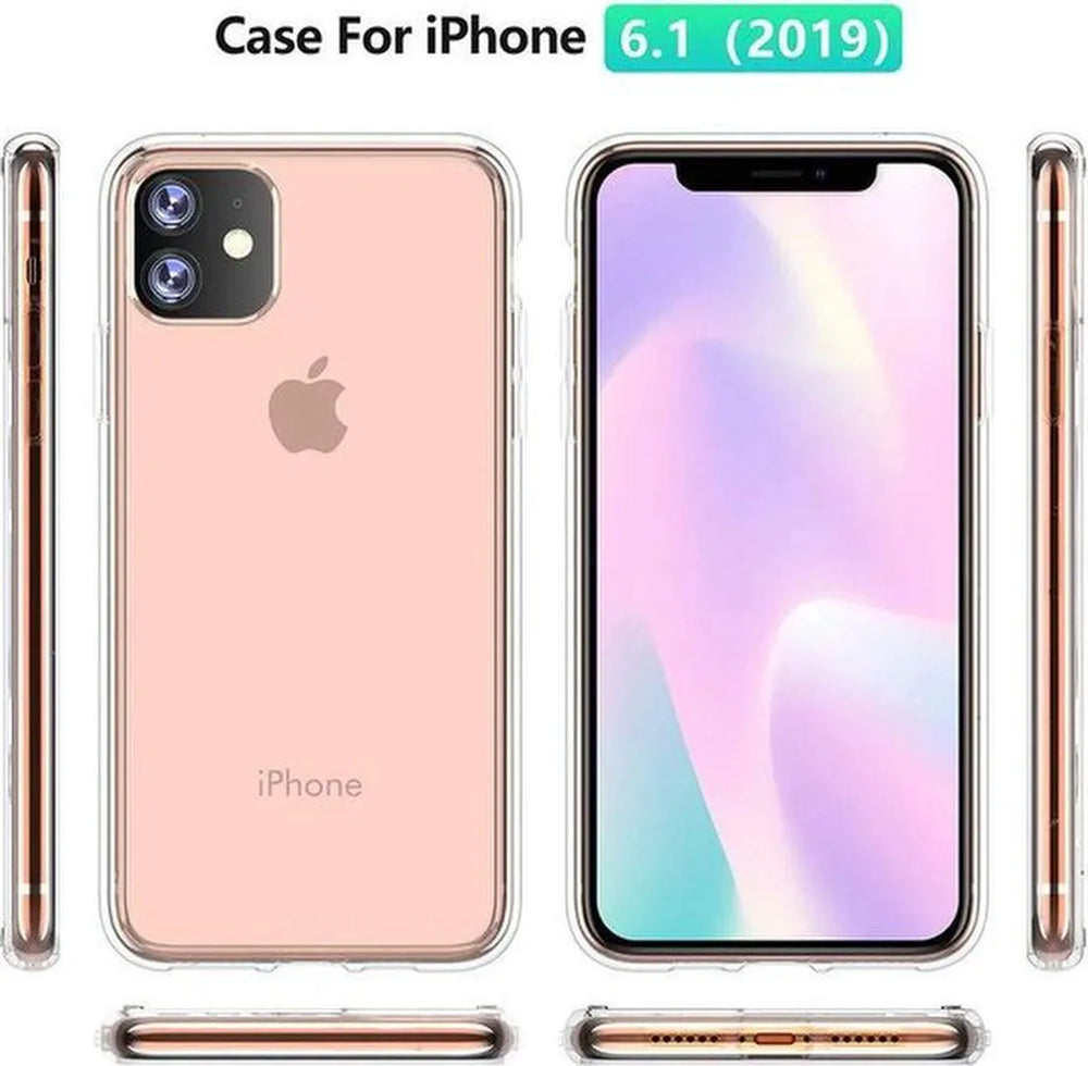 iPhone 11 Pro Max Hoesjes – Transparante TPU Siliconen Backcover – Soft Case – 2x Screenprotector Gehard Glas-Ilumina Benelux