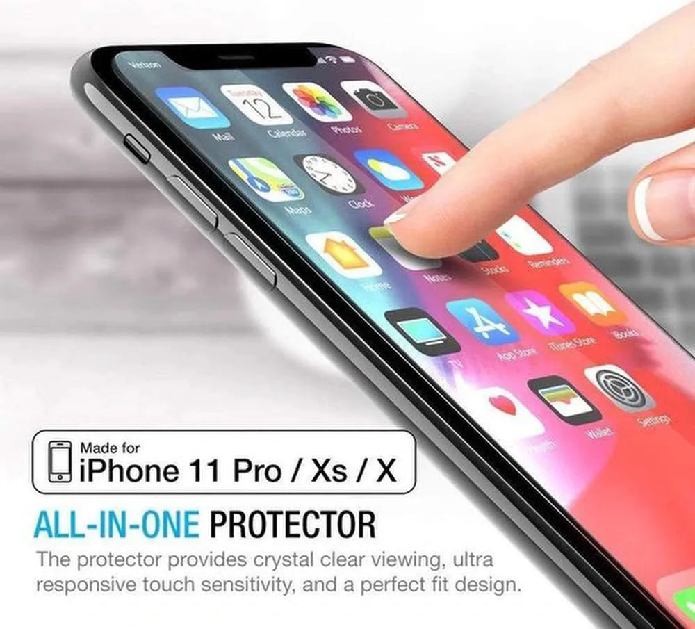 iPhone XR Hoesjes – Portemonnee Hoes – Pasjeshouder – 2x Screenprotector Gehard Glas – Zwart-Ilumina Benelux