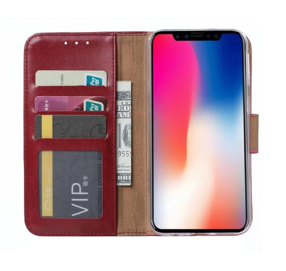 iPhone 11 Pro Hoesjes – Bookcase Portemonnee – Magneetsluiting – Inclusief 2x Full Screenprotector – Bruin-Ilumina Benelux