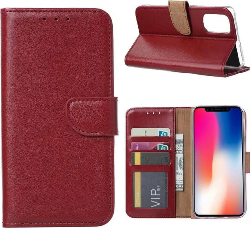 iPhone 11 Pro Hoesjes – Bookcase Portemonnee – Magneetsluiting – Inclusief 2x Full Screenprotector – Bruin-Ilumina Benelux