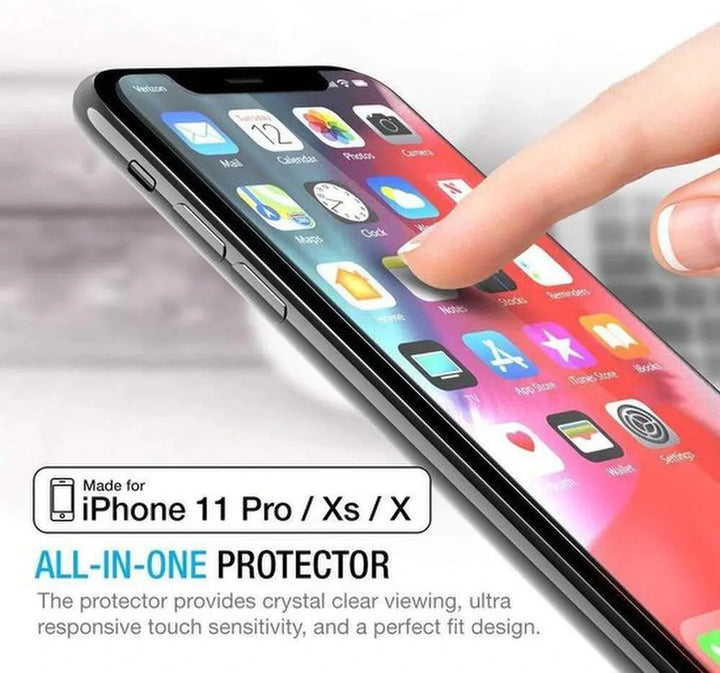 iPhone X/XS Hoesjes – Portemonnee Bookcase – Pasjeshouder – 2x Gehard Glas Screenprotector – Turquoise-Ilumina Benelux