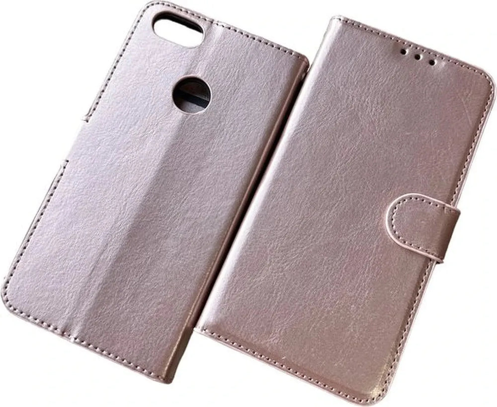 Motorola Moto E6 Play Hoesjes – Portemonnee Hoes – Pasjeshouder – Magneetsluiting – Roségoud-Ilumina Benelux
