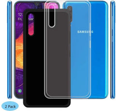 Samsung Galaxy A20e Hoesjes – 2-Pack Siliconen Backcover – Soft TPU – Schokbestendig – Transparant/Zwart