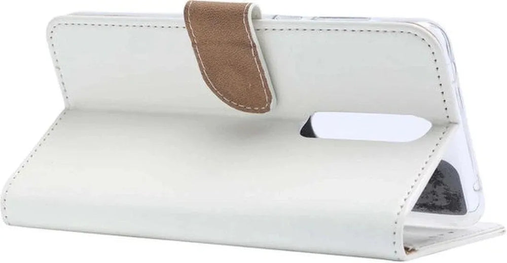 Nokia 3.1 Plus Hoesjes – Portemonnee Hoes – Pasjeshouder – 2x Screenprotector – Wit-Ilumina Benelux