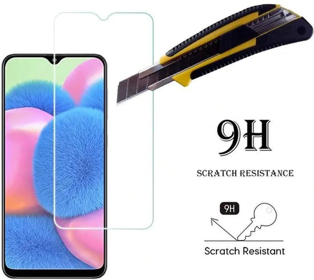 Samsung Galaxy A30S Hoesjes – Portemonnee Hoes – Pasjeshouder – 2x Gehard Glas Screenprotector – Bruin-Ilumina Benelux