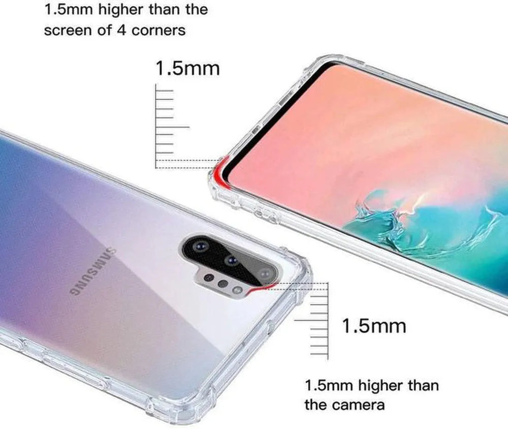 Samsung Galaxy Note 10 Plus Hoesjes – Siliconen Backcover – Schokbestendig – Transparant-Ilumina Benelux