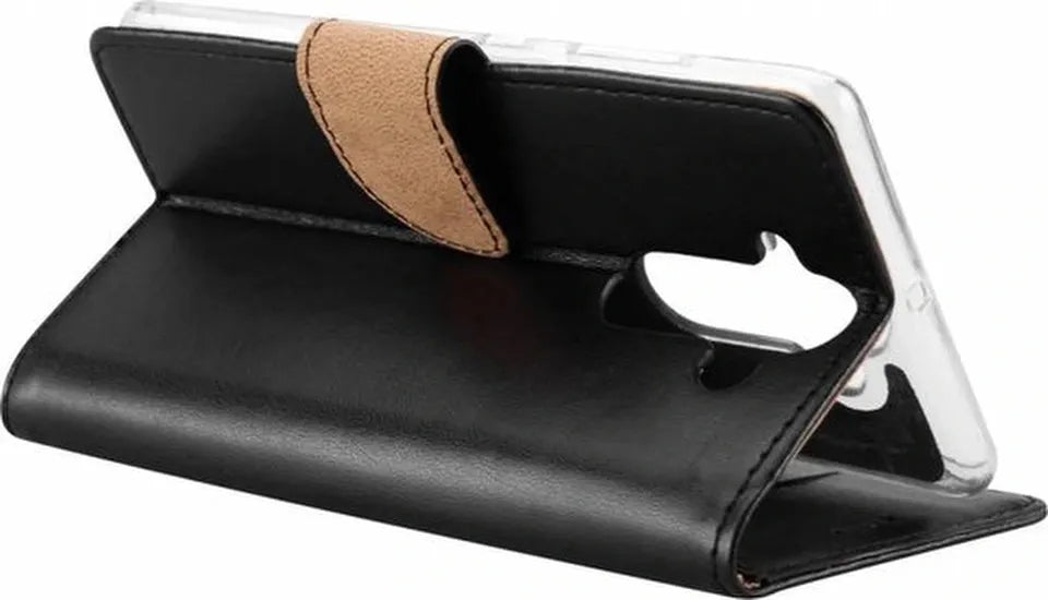 Nokia 8 Sirocco Hoesjes – Portemonnee Hoes – Magneetsluiting – Pasjeshouder – Zwart + 2x Screenprotector-Ilumina Benelux