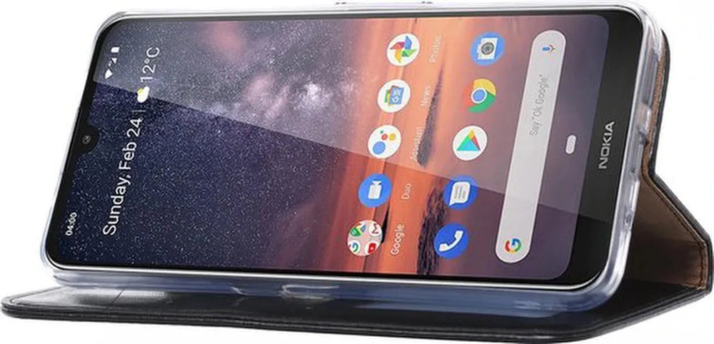Nokia 3.2 Hoesjes – Portemonnee Hoes – Pasjeshouder – 2x Screenprotector – Zwart-Ilumina Benelux