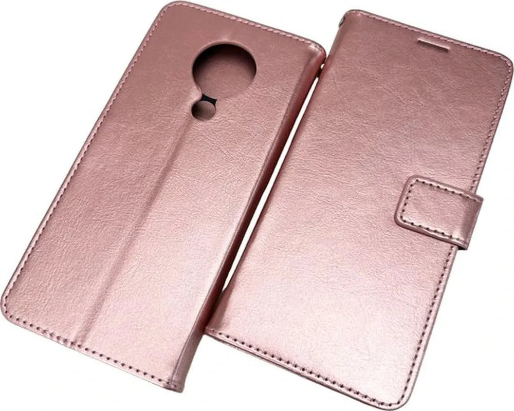 Nokia 7.2 Hoesjes – Bookcase Portemonnee Hoes – Pasjeshouder – Magneetsluiting – Roségoud-Ilumina Benelux