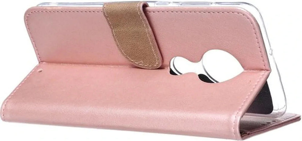 Nokia 6.2 Hoesjes – Bookcase Portemonnee Hoes – Pasjeshouder – Magneetsluiting – Roségoud-Ilumina Benelux