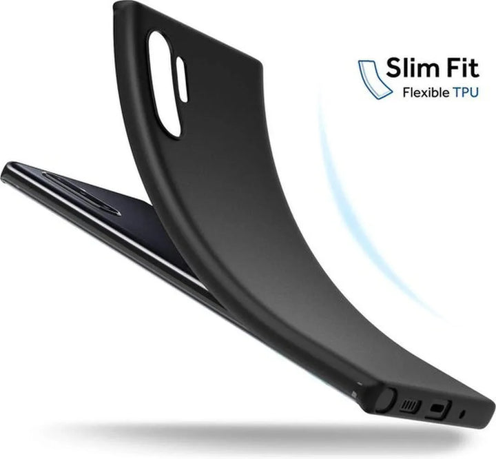 Samsung Galaxy Note 10 Plus Hoesjes – Siliconen Backcover – Soft Touch – Schokbestendig – Zwart-Ilumina Benelux
