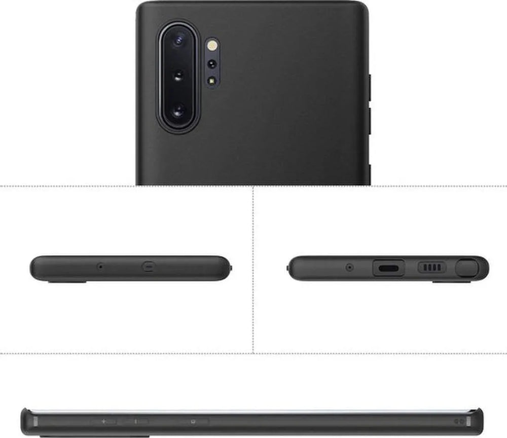Samsung Galaxy Note 10 Plus Hoesjes – Siliconen Backcover – Soft Touch – Schokbestendig – Zwart-Ilumina Benelux