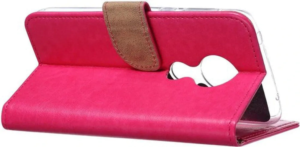 Nokia 7.2 Hoesjes – Portemonnee Hoes – Pasjeshouder – 2x Screenprotector – Roze-Ilumina Benelux