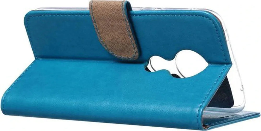 Nokia 6.2 Hoesjes – Bookcase Portemonnee Hoes – Pasjeshouder – Magneetsluiting – Turquoise-Ilumina Benelux
