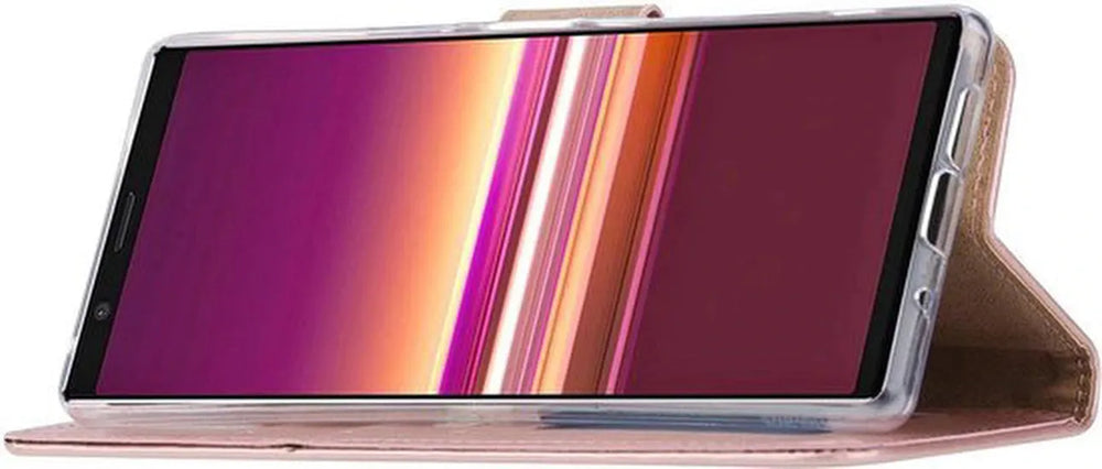 Sony Xperia 5 Hoesjes – Bookcase Portemonnee Hoes – Pasjeshouder – Magneetsluiting – Roségoud-Ilumina Benelux