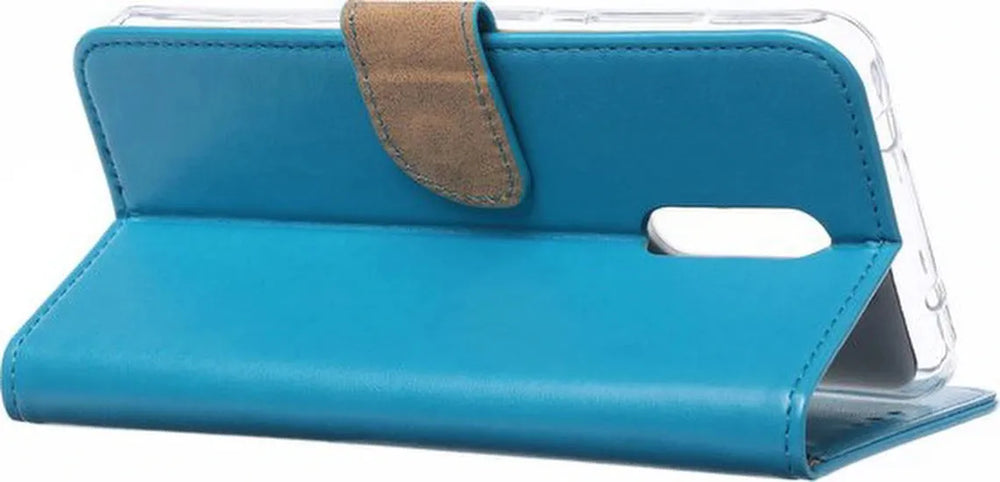 Nokia 3.2 Hoesjes – Portemonnee Hoes – Pasjeshouder – Magneetsluiting – Turquoise + 2x Screenprotector-Ilumina Benelux