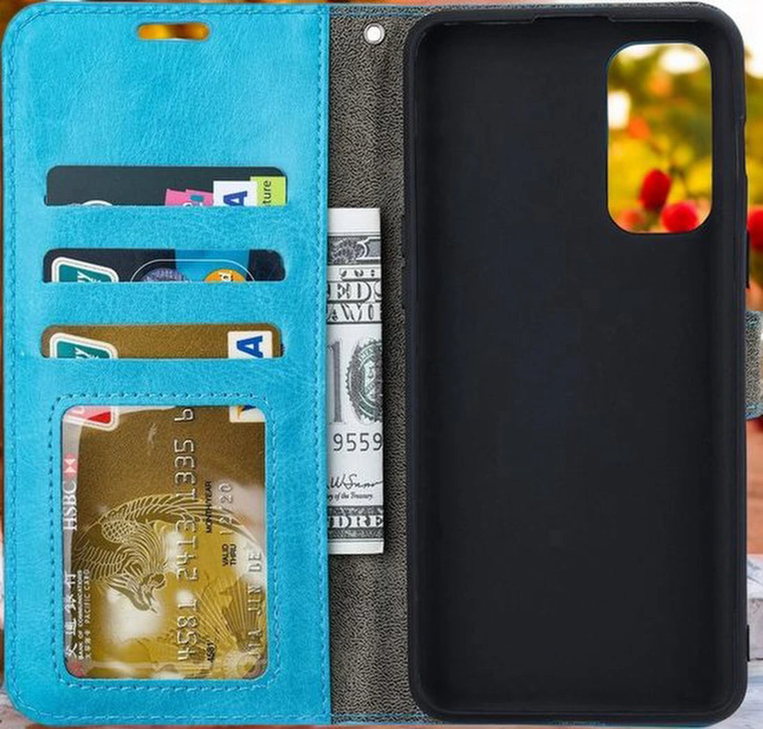 Samsung Galaxy A51 Hoesjes – Bookcase Portemonnee Hoes – Pasjeshouder – Magneetsluiting – Turquoise