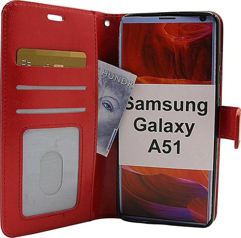 Samsung Galaxy A51 Hoesjes – Portemonnee Hoes – Pasjeshouder – Magneetsluiting – Rood-Ilumina Benelux