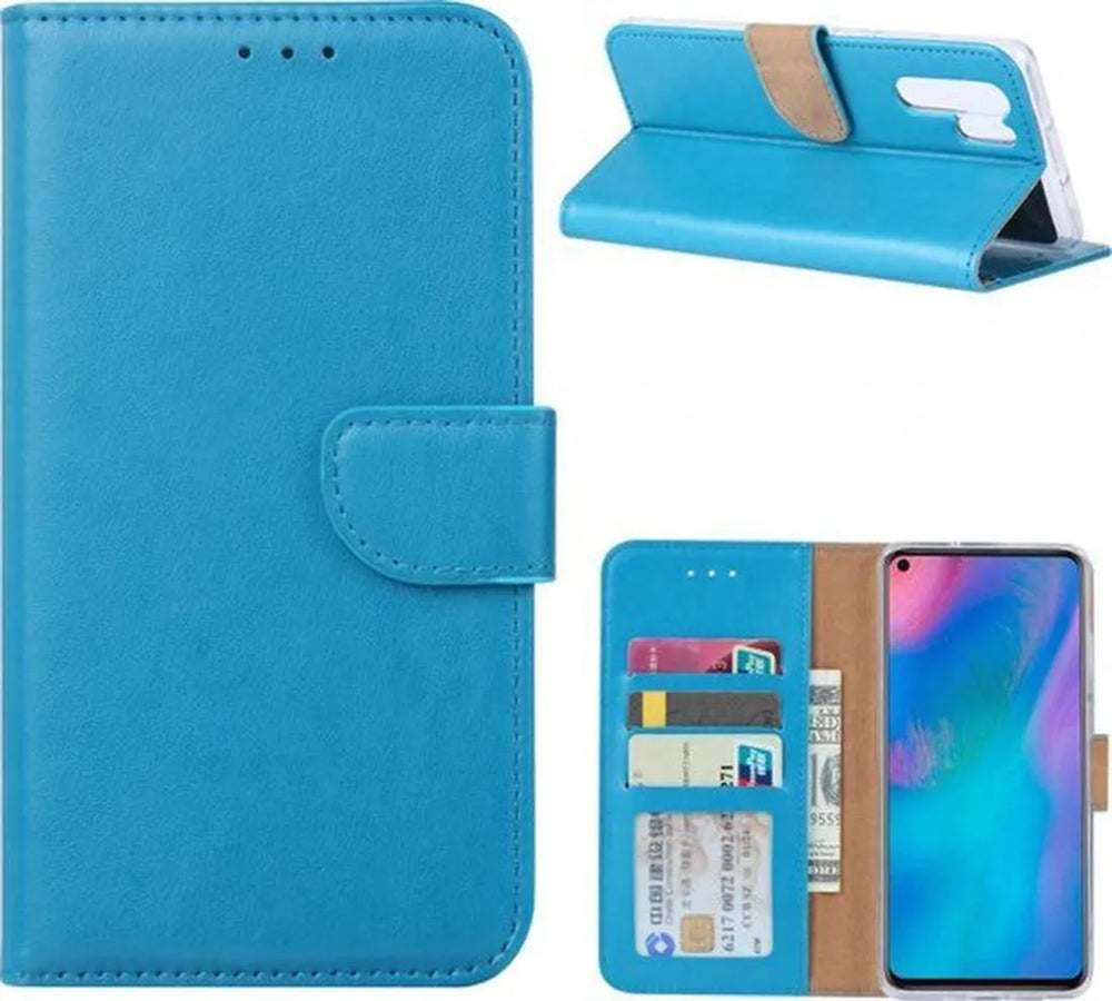 Huawei P30 Pro Hoesjes – Portemonnee Backcover – Pasjeshouder – 2x Screenprotector – Turquoise-Ilumina Benelux