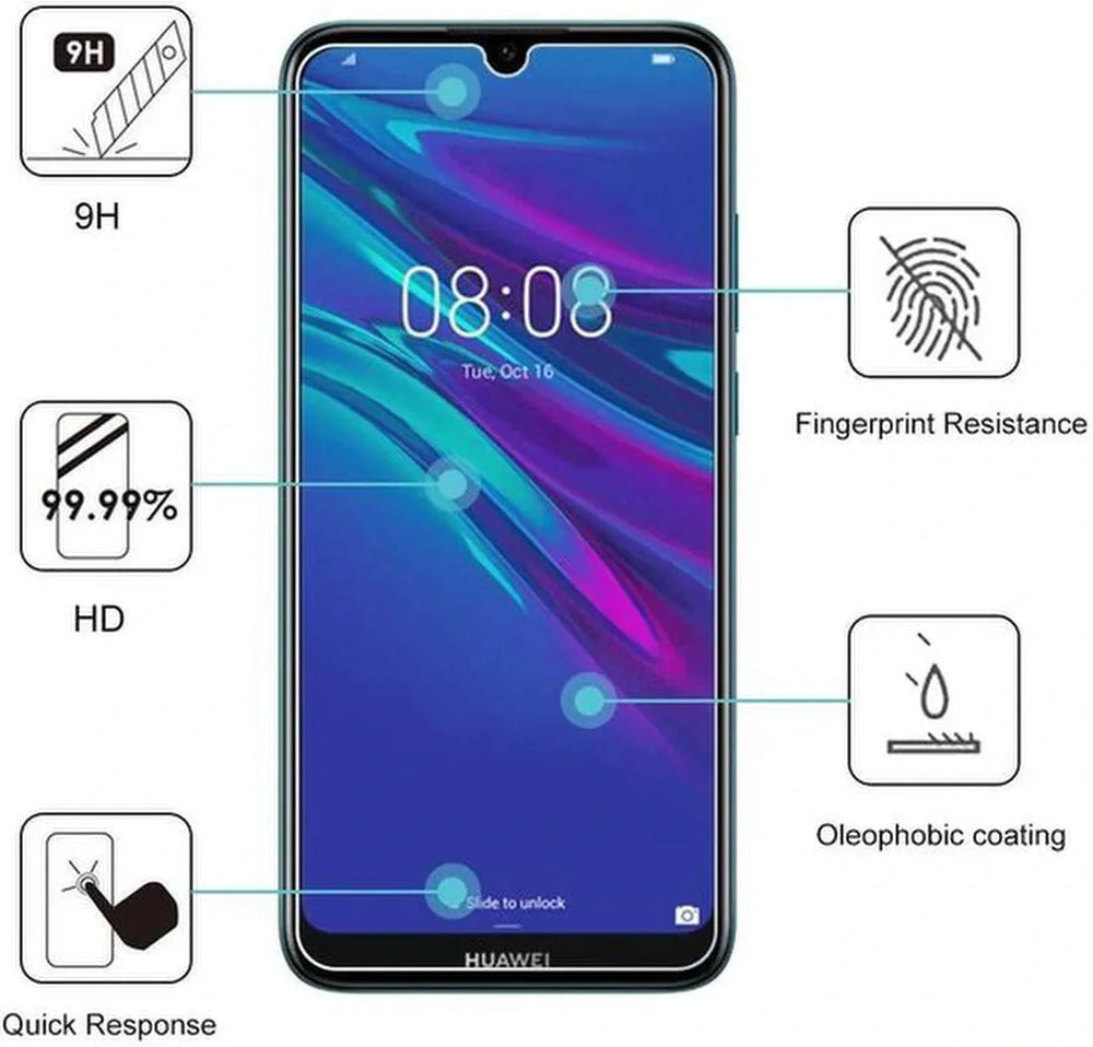 Huawei Y6 (2019) Hoesjes – Portemonnee Backcover – Magneetsluiting – Inclusief 2x Screenprotector – Bruin-Ilumina Benelux