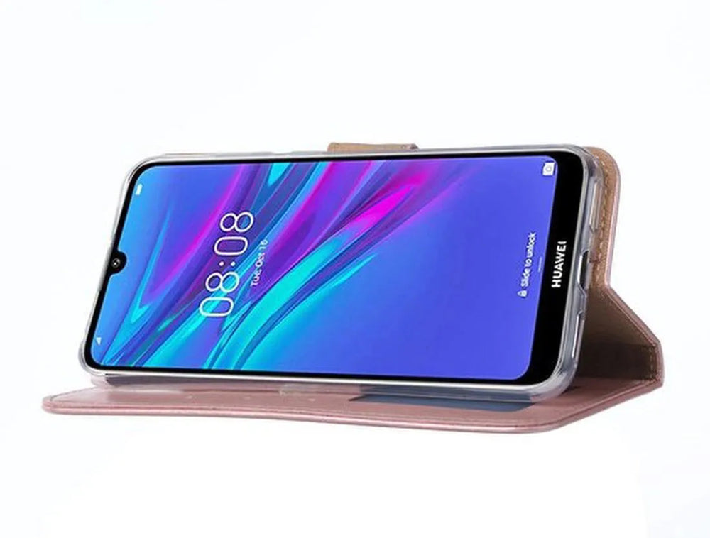 Huawei Y6S Hoesjes – Portemonnee Backcover – Pasjeshouder – 2x Screenprotector – Roségoud-Ilumina Benelux
