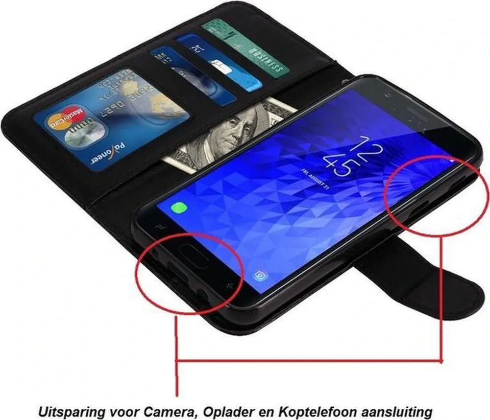 Samsung Galaxy Xcover Pro Hoesjes – Portemonnee Bookcase – Pasjeshouder – Magneetsluiting – Roze-Ilumina Benelux