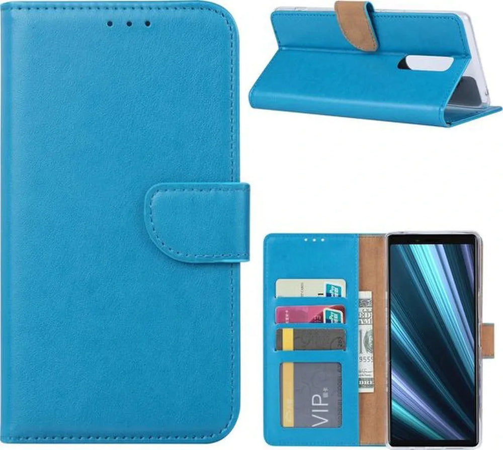 Sony Xperia 1 Hoesjes – Bookcase Portemonnee Hoes – Pasjeshouder – Magneetsluiting – Turquoise-Ilumina Benelux