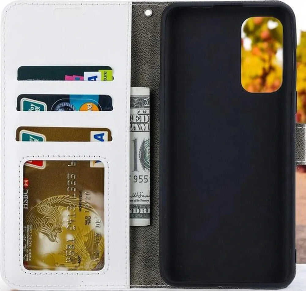 Samsung Galaxy A51 Hoesjes – Portemonnee Hoes – Pasjeshouder – Magneetsluiting – Wit-Ilumina Benelux