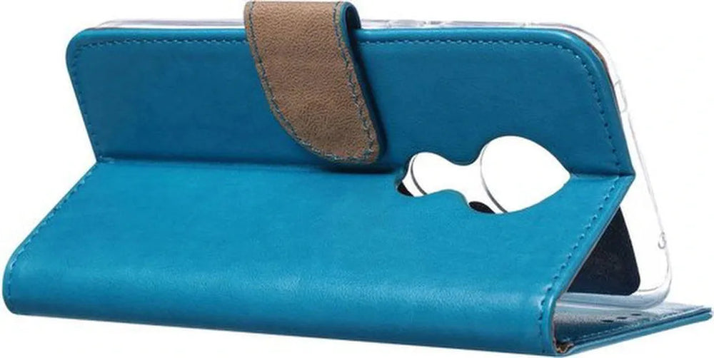 Motorola Moto G7 Play Hoesjes – Portemonnee Backcover – Magneetsluiting – 2x Screenprotector – Turquoise-Ilumina Benelux