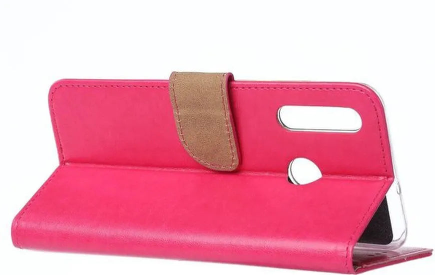 Huawei P Smart 2019 Hoesjes – Portemonnee Backcover – Pasjeshouder – 2x Screenprotector – Roze-Ilumina Benelux
