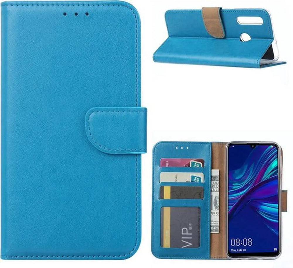 Huawei P Smart Plus 2019 Hoesjes – Portemonnee Backcover – Pasjeshouder – 2x Screenprotector – Turquoise-Ilumina Benelux