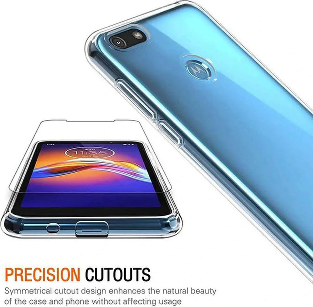 Motorola Moto E6 Play Hoesjes – Transparante Soft TPU Backcover – Inclusief 2x Screenprotector – Anti-kras-Ilumina Benelux