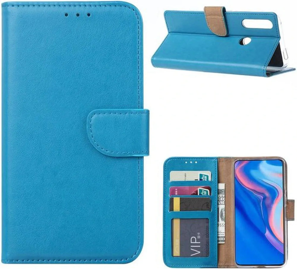 Huawei P Smart Z Hoesjes – Portemonnee Hoes – Pasjeshouder – 2x Screenprotector – Turquoise-Ilumina Benelux
