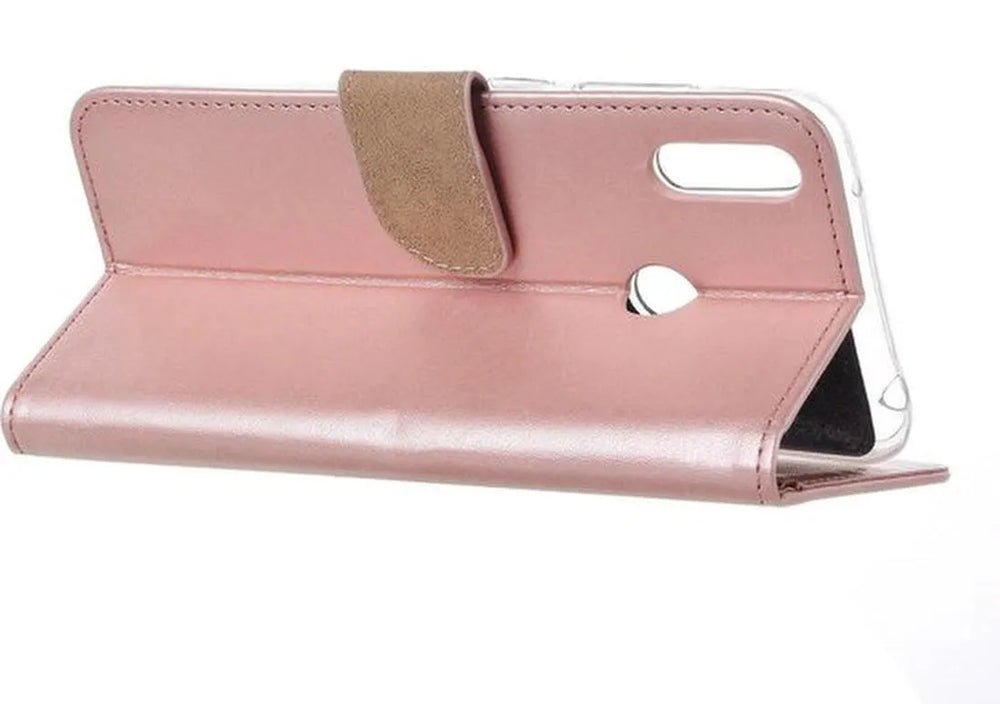 Huawei Y7 (2019) Hoesjes – Portemonnee Backcover – Pasjeshouder – 2x Screenprotector – Roségoud-Ilumina Benelux