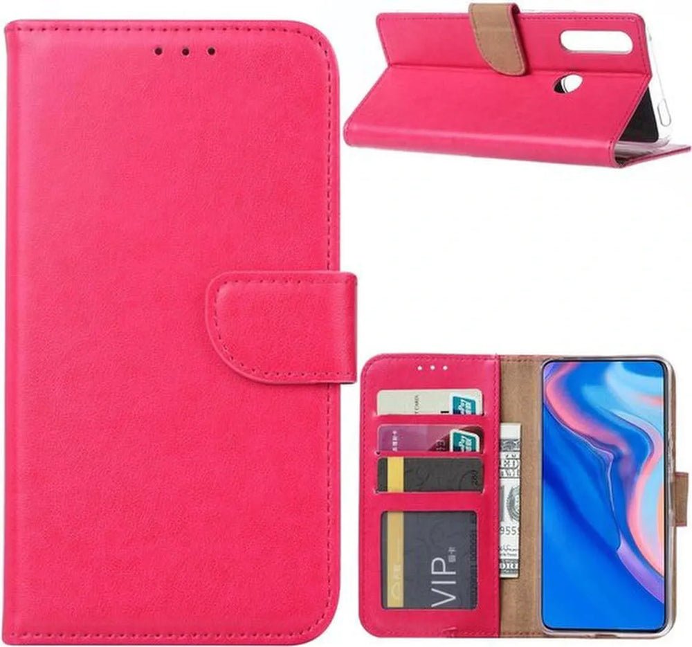 Huawei P Smart Z Hoesjes – Portemonnee Hoes – Pasjeshouder – 2x Screenprotector – Roze-Ilumina Benelux