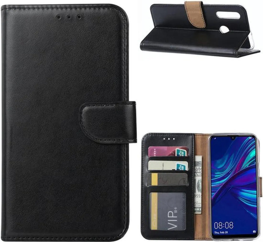 Huawei P Smart Plus 2019 Hoesjes – Portemonnee Hoes – Pasjeshouder – 2x Screenprotector – Zwart-Ilumina Benelux